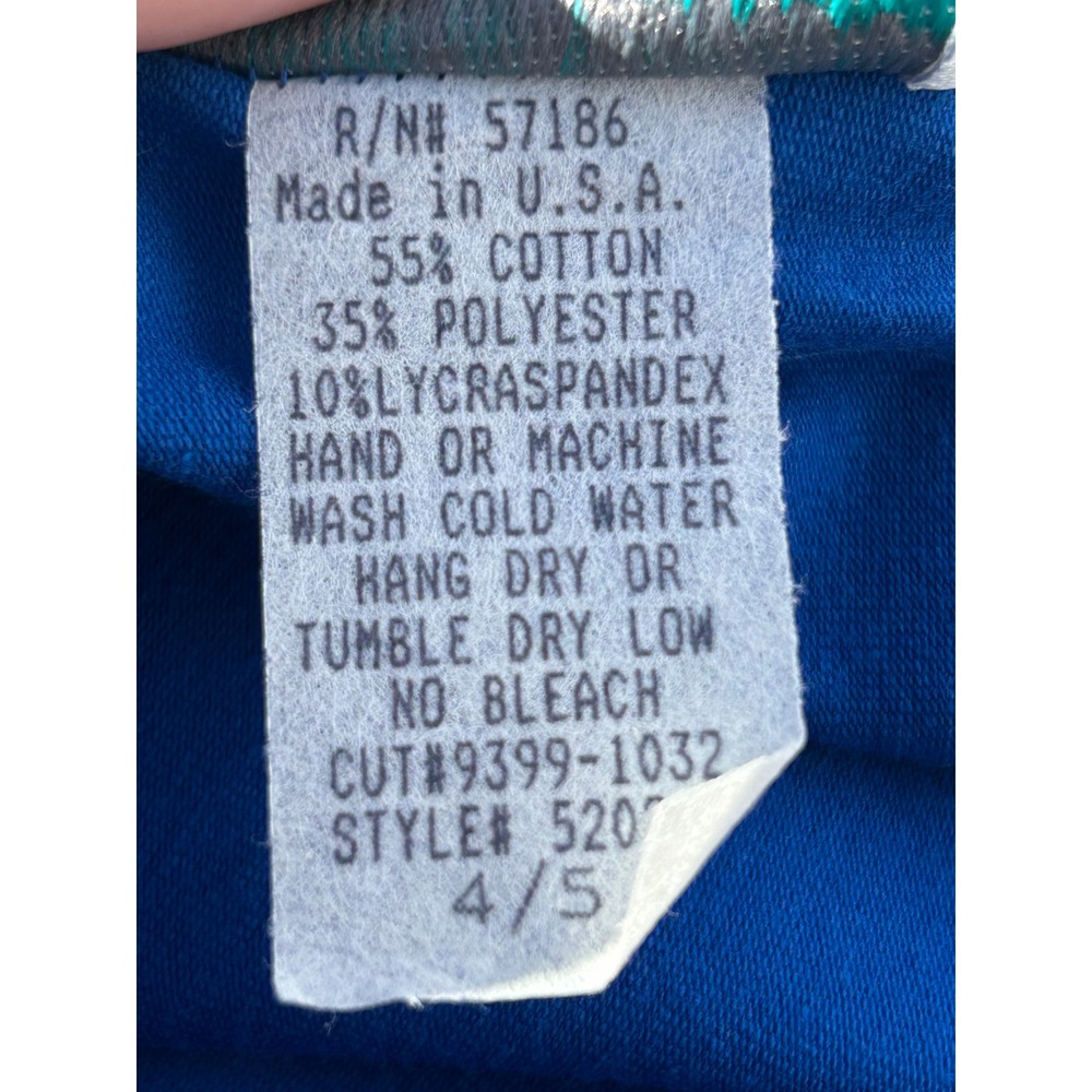 Vintage Body Flex Kids Blue Leotard Bodysuit Size 4/5 Made in USA NWT Royal Blue - Picture 6 of 6